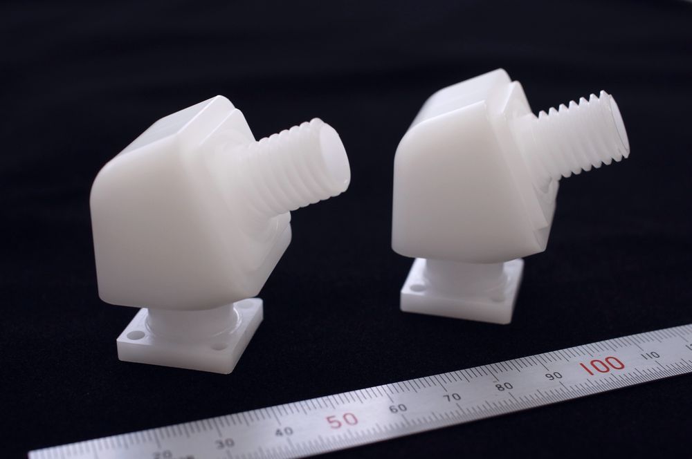 POM切削｜M14オスねじ側エンド形状（スレッドミル加工）