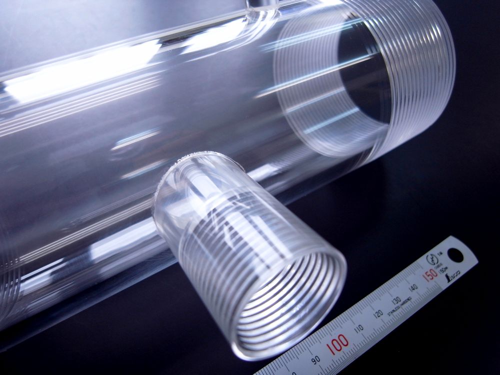 PMMA（アクリル）｜ねじ部・接着部｜溶剤接着｜R/Rpねじ加工｜R2 1/2・Rp3/4｜接合部拡大