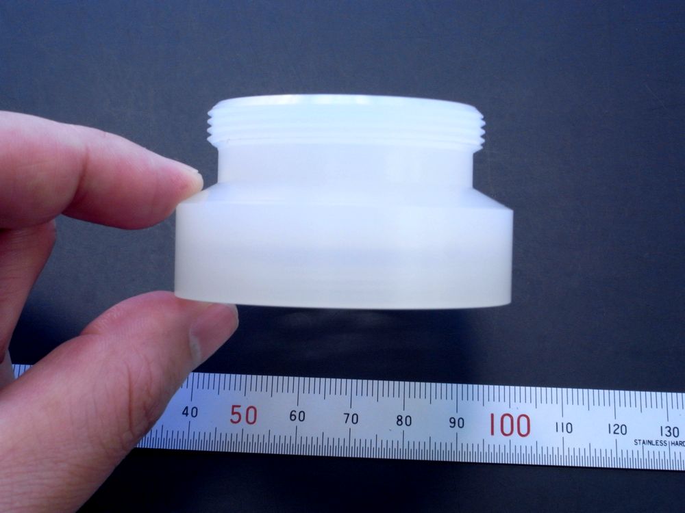 PP切削加工品 単体側面（φ58×33mm・M48オスねじ）